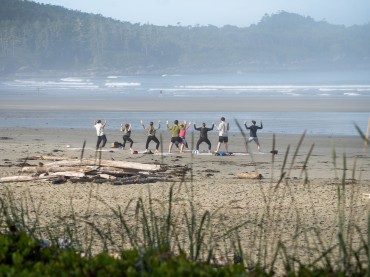 Beach Yoga on Cox Bay