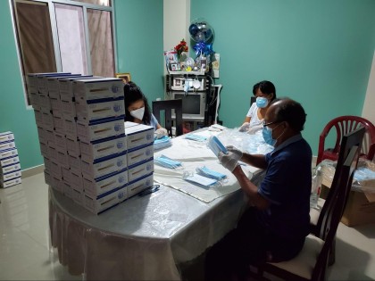 Packaging the masks for distribution 