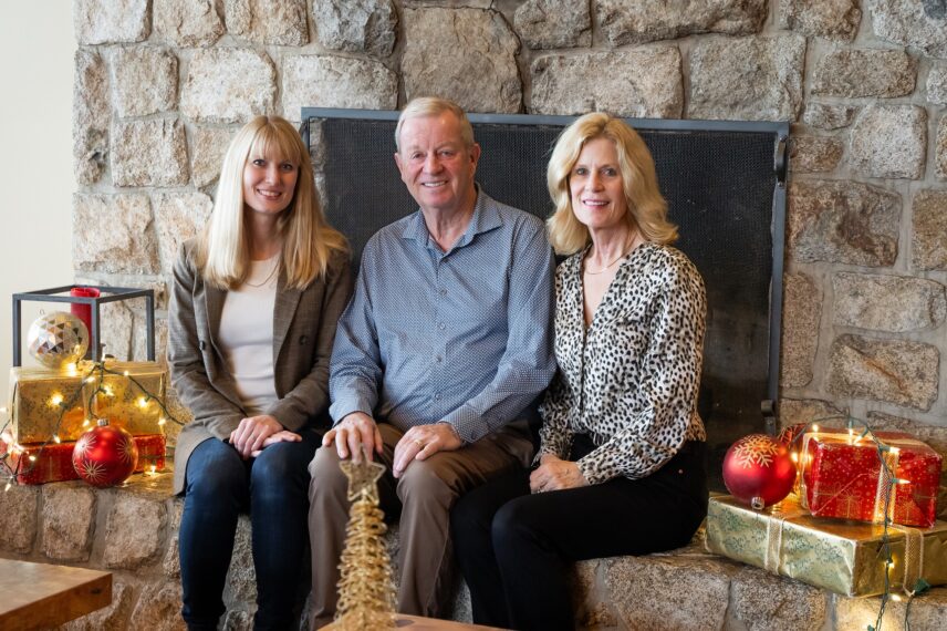 Tim and Diane Hackett, and Katie Foussier in the Great Room