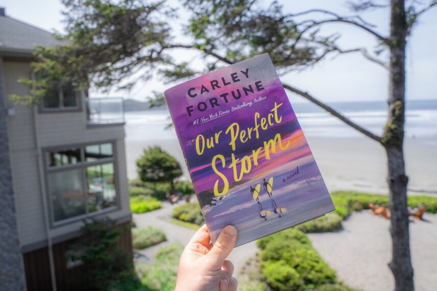 Copy of Our Perfect Storm by Carley Fortune displayed at Long Beach Lodge Resort overlooking Cox Bay in Tofino.