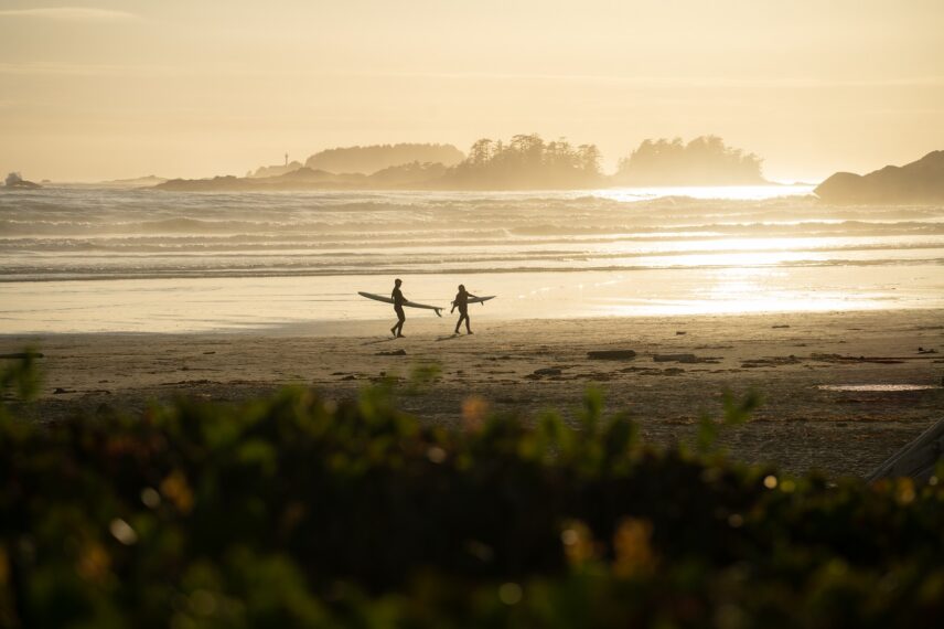 Surfer on Cox Bay, Tofino